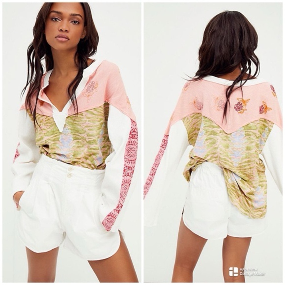 Free People Rare Wherever Tee Flare Sleeves